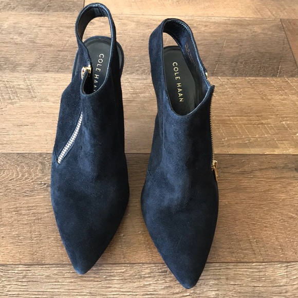 Cole Haan open back suede heels in size 7B - Picture 2 of 8